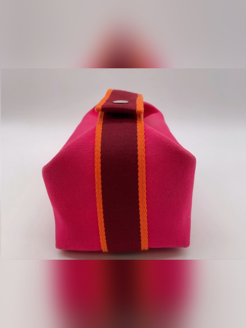 Hermes Bride- A - Brac Pink PM Canvas Vanity Bag With Paper Bag - Picture 5 of 17